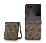 Cg mobile GUESS 4G RING CLASSIC LOGO szilikon telefonvédő (ütésállóság, textil hátlap, MagSafe) SÖTÉTBARNA Samsung Galaxy Z Flip7 (SM-F766)