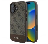 Cg mobile GUESS 4G STRIPE műanyag telefonvédő (textil hátlap) BARNA Apple iPhone 16 Plus