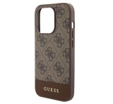 Cg mobile GUESS 4G STRIPE műanyag telefonvédő (textil hátlap, MagSafe) BARNA Apple iPhone 15 Pro Max