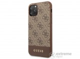CG Mobile Guess 4G Stripe műanyag tok Apple iPhone 11 készülékhez, barna, textil hátlap