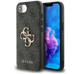 Cg mobile GUESS PU 4G METAL LOGO CASE műanyag telefonvédő (ütésállóság, bőr hatású hátlap) SÖTÉTSZÜRKE Apple iPhone 16e