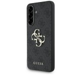 Cg mobile GUESS PU 4G METAL LOGO CASE műanyag telefonvédő (ütésállóság, bőr hatású hátlap) SÖTÉTSZÜRKE Samsung Galaxy A56 5G (SM-A566)