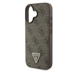 Cg mobile GUESS PU 4G STRASS TRIANGLE METAL LOGO műanyag telefonvédő (ütésállóság, bőr hatású hátlap) BARNA Apple iPhone 16