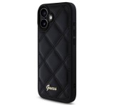 Cg mobile GUESS PU LEATHER QUILTED szilikon telefonvédő (ütésállóság, bőr hatású hátlap, rombusz) FEKETE Apple iPhone 16