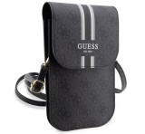 Cg mobile GUESS PU QUILTED 4G METAL LOGO kézitáska álló (univerzális, bőr hatású, vállpánt) FEKETE