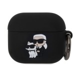 Cg mobile KARL LAGERFELD 3D LOGO NFT KARL AND CHOUPETTE szilikon tok (karabíner) FEKETE Apple AirPods 3