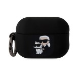 Cg mobile KARL LAGERFELD 3D LOGO NFT KARL AND CHOUPETTE szilikon tok (karabíner) FEKETE Apple AirPods Pro 2
