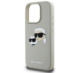 Cg mobile KARL LAGERFELD 3D RUBBER DOUBLE HEADS szilikon telefonvédő (ütésállóság, 3D) BÉZS Apple iPhone 16 Pro Max