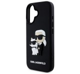 Cg mobile KARL LAGERFELD 3D RUBBER KARL AND CHOUPETTE szilikon telefonvédő (ütésállóság, 3D) FEKETE Apple iPhone 16