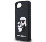 Cg mobile KARL LAGERFELD 3D RUBBER KARL AND CHOUPETTE szilikon telefonvédő (ütésállóság, 3D) FEKETE Apple iPhone 16e