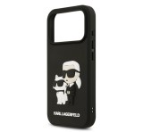 Cg mobile KARL LAGERFELD 3D RUBBER KARL AND CHOUPETTE szilikon telefonvédő (ütésállóság, 3D) FEKETE Apple iPhone 17 Pro