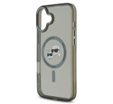 Cg mobile KARL LAGERFELD IML K&CH HEADS METAL FRAME MAGSAFE szilikon telefonvédő (ütésállóság, kameravédő, MagSafe) FEKETE Apple iPhone 16