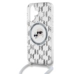 Cg mobile KARL LAGERFELD IML MONOGRAM CROSSBODY K&CH HEADS MAGSAFE szilikon telefonvédő (ütésállóság, MagSafe, nyakpánt) ÁTLÁTSZÓ Apple iPhone 16