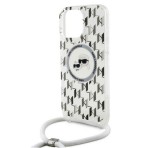 Cg mobile KARL LAGERFELD IML MONOGRAM CROSSBODY K&CH HEADS MAGSAFE szilikon telefonvédő (ütésállóság, MagSafe, nyakpánt) ÁTLÁTSZÓ Apple iPhone 16 Pro