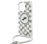 Cg mobile KARL LAGERFELD IML MONOGRAM CROSSBODY K&CH HEADS MAGSAFE szilikon telefonvédő (ütésállóság, MagSafe, nyakpánt) ÁTLÁTSZÓ Apple iPhone 16 Pro Max