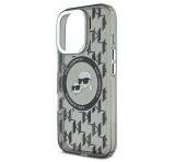 Cg mobile KARL LAGERFELD IML MONOGRAM K&CH HEADS MAGSAFE szilikon telefonvédő (ütésállóság, kameravédő, MagSafe) FEKETE Apple iPhone 16 Pro