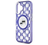 Cg mobile KARL LAGERFELD IML MONOGRAM K&CH HEADS MAGSAFE szilikon telefonvédő (ütésállóság, kameravédő, MagSafe) LILA Apple iPhone 16