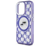 Cg mobile KARL LAGERFELD IML MONOGRAM K&CH HEADS MAGSAFE szilikon telefonvédő (ütésállóság, kameravédő, MagSafe) LILA Apple iPhone 16 Pro