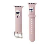 Cg mobile KARL LAGERFELD KARL AND CHOUPETTE HEAD NFT pótszíj (egyedi méret, kicsi, szilikon, fém csat) RÓZSASZÍN Apple Watch Series 5 40mm, Watch Series 4 40mm, Watch Series 3 38mm