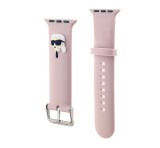 Cg mobile KARL LAGERFELD KARL HEAD NFT pótszíj (egyedi méret, nagy, szilikon, fém csat) RÓZSASZÍN Apple Watch Series 5 44mm, Watch Series 4 44mm, Watch Series 3 42mm