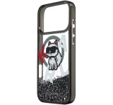 Cg mobile KARL LAGERFELD LIQUID GLITTER CHOUPETTE LOGO szilikon telefonvédő (csillámporos, flitteres folyadék, MagSafe) FEKETE Apple iPhone 17 Pro Max
