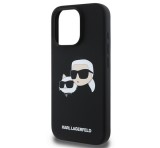Cg mobile KARL LAGERFELD LIQUID SILICONE DOUBLE HEADS MAGSAFE szilikon telefonvédő (ütésállóság, MagSafe) FEKETE Apple iPhone 16 Pro Max