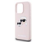 Cg mobile KARL LAGERFELD LIQUID SILICONE DOUBLE HEADS MAGSAFE szilikon telefonvédő (ütésállóság, MagSafe) RÓZSASZÍN Apple iPhone 15 Pro