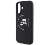 Cg mobile KARL LAGERFELD LIQUID SILICONE K&CH HEADS MAGSAFE szilikon telefonvédő (ütésállóság, MagSafe) FEKETE Apple iPhone 16