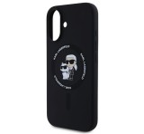 Cg mobile KARL LAGERFELD LIQUID SILICONE KARL AND CHOUPETTE MAGSAFE szilikon telefonvédő (ütésállóság, MagSafe) FEKETE Apple iPhone 16