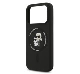 Cg mobile KARL LAGERFELD LIQUID SILICONE KARL AND CHOUPETTE MAGSAFE szilikon telefonvédő (ütésállóság, MagSafe) FEKETE Apple iPhone 17 Pro Max
