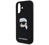 Cg mobile KARL LAGERFELD LIQUID SILICONE KARL HEAD MAGSAFE szilikon telefonvédő (ütésállóság, MagSafe) FEKETE Apple iPhone 16