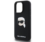 Cg mobile KARL LAGERFELD LIQUID SILICONE KARL HEAD MAGSAFE szilikon telefonvédő (ütésállóság, MagSafe) FEKETE Apple iPhone 16 Pro