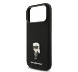 Cg mobile KARL LAGERFELD LIQUID SILICONE METAL IKONIK CASE szilikon telefonvédő (ütésállóság, kameravédő) FEKETE Apple iPhone 17 Pro Max