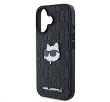 Cg mobile KARL LAGERFELD MONOGRAM CHOUPETTE HEAD PIN szilikon telefonvédő (ütésállóság, bőr hatású hátlap, MagSafe) FEKETE Apple iPhone 16