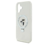 Cg mobile KARL LAGERFELD RINGSTAND KARL AND CHOUPETTE MAGSAFE szilikon telefonvédő (ütésállóság, MagSafe, kitámasztó) FEHÉR Apple iPhone 16