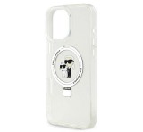 Cg mobile KARL LAGERFELD RINGSTAND KARL AND CHOUPETTE MAGSAFE szilikon telefonvédő (ütésállóság, MagSafe, kitámasztó) FEHÉR Apple iPhone 16 Pro