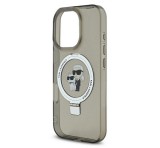 Cg mobile KARL LAGERFELD RINGSTAND KARL AND CHOUPETTE MAGSAFE szilikon telefonvédő (ütésállóság, MagSafe, kitámasztó) FEKETE Apple iPhone 16 Pro Max