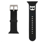 Cg mobile KARL LAGERFELD SILICONE CHOUPETTE HEAD pótszíj (egyedi méret, nagy, szilikon, fém csat) FEKETE Apple Watch Series 5 44mm, Watch Series 4 44mm, Watch Series 3 42mm