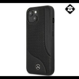 CG MOBILE MERCEDES-BENZ műanyag telefonvédő (valódi bőr hátlap, lyukacsos, 3D minta) FEKETE [Apple iPhone 13 mini] (MEHCP13SCDOBK) - Telefontok