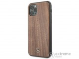 CG Mobile Mercedes-Benz műanyag tok Apple iPhone 11 Pro készülékhez, barna, valódi fa hátlap