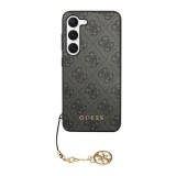 CG Mobile Samsung Galaxy S24 (SM-S921) guess 4g charms műanyag telefonvédő (textil hátlap, telefondísz) szürke