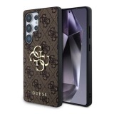CG Mobile Samsung Galaxy S25 Ultra (SM-S938) guess 4g big logo szilikon védő (ütésálló, bőr hatású hátlap) sötétbarna