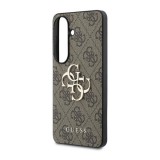 CG Mobile Samsung Galaxy S26 (SM-S942) guess 4g big metal logo műanyag védő (ütésállóság, bőr hatású hátlap) sötétbarna