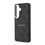 CG Mobile Samsung Galaxy S26 (SM-S942) guess 4g embossed ring szilikon védő (ütésállóság, bőr hatású hátlap) fekete