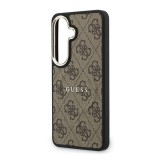 CG Mobile Samsung Galaxy S26 (SM-S942) guess 4g embossed ring szilikon védő (ütésállóság, bőr hatású hátlap) sötétbarna