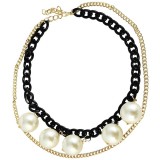 Cham Cham Arany-fekete színű óriásgolyós divat nyaklánc (50 cm)