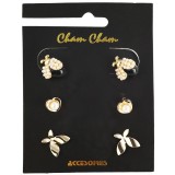Cham Cham Arany színű fülbevaló szett, katica