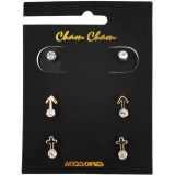 Cham Cham Arany színű fülbevaló szett, nyíl és kereszt