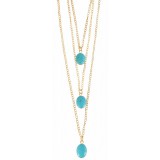 Cham Cham Arany-türkiz háromsoros horgonylánc, 65 cm