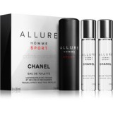 Chanel Allure Homme Sport 3 x 20 ml eau de toilette (1x utántölthető + 2x utántöltő) uraknak eau de toilette